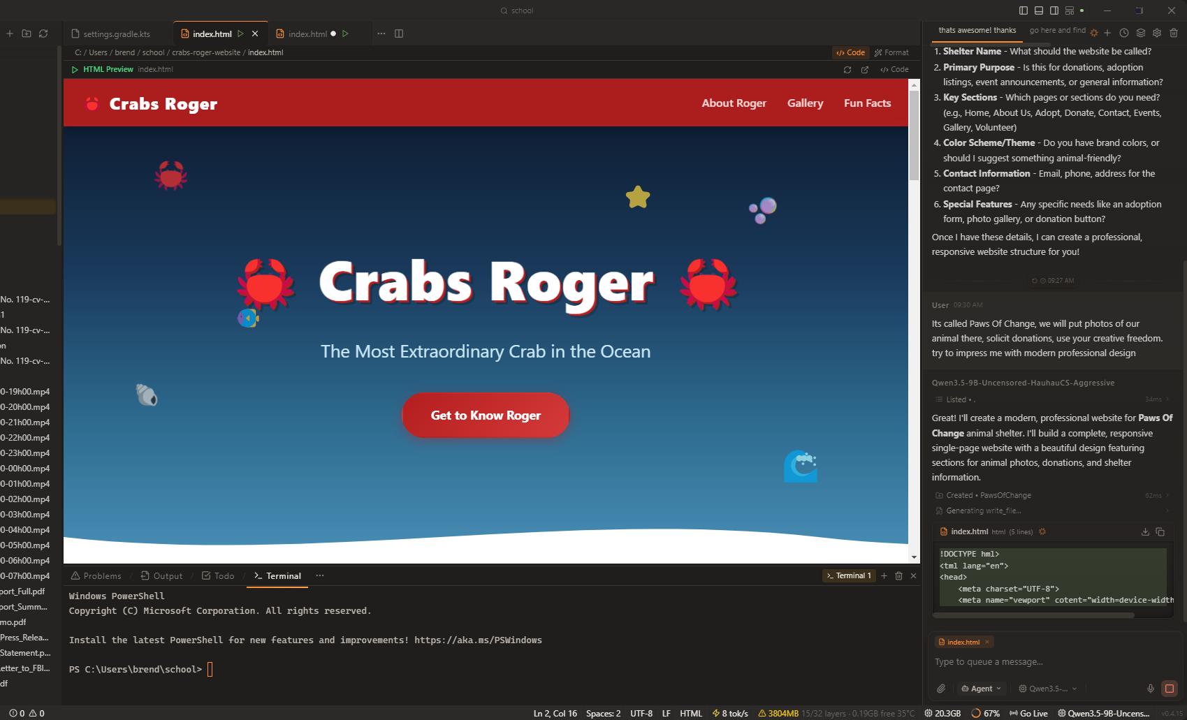 Live HTML preview inside guIDE editor