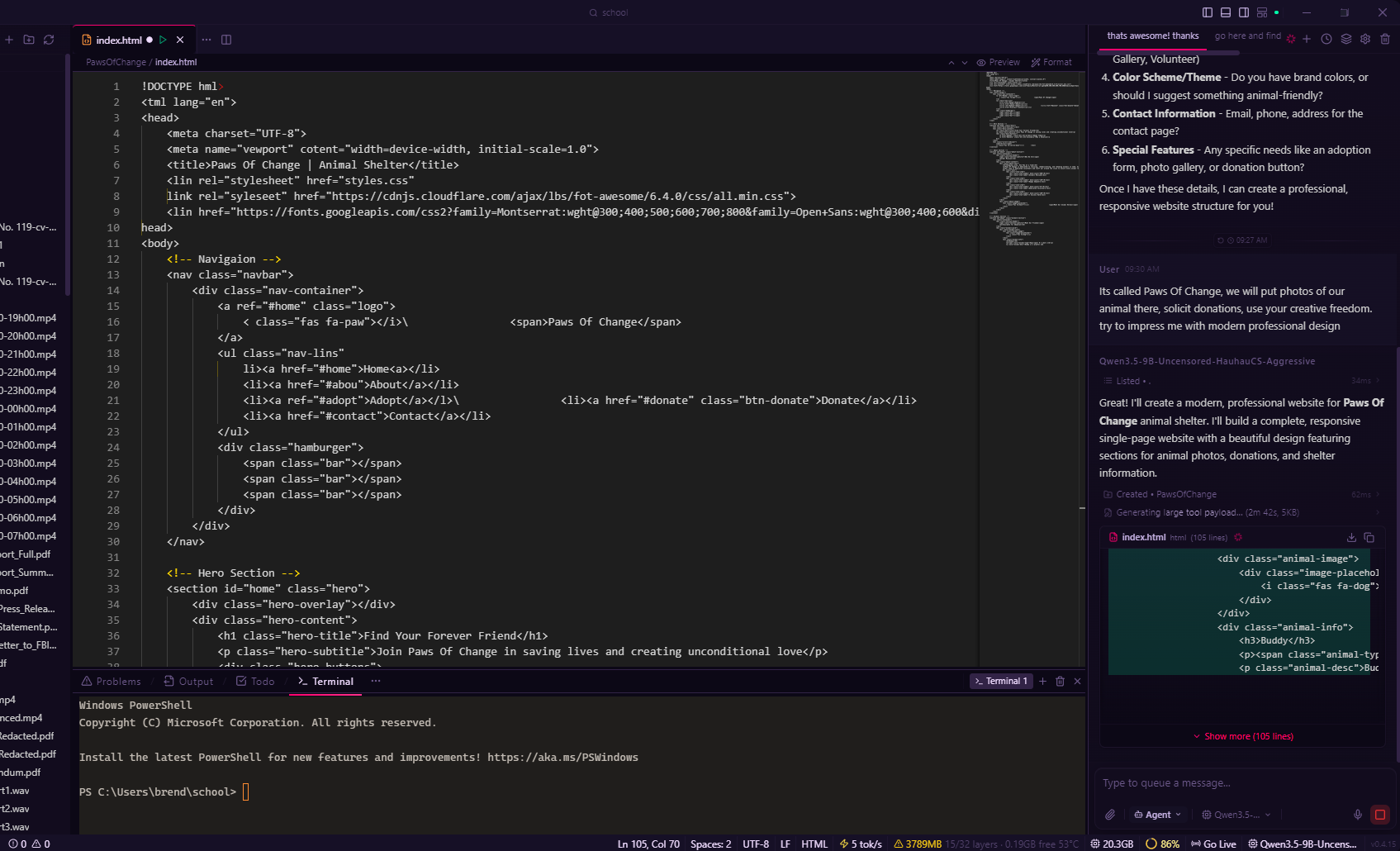guIDE full IDE with editor, terminal, and agent chat